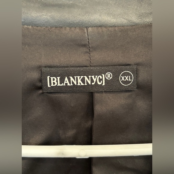 Blank NYC Black Leather Jacket Tailored Fit - Picture 3 of 5